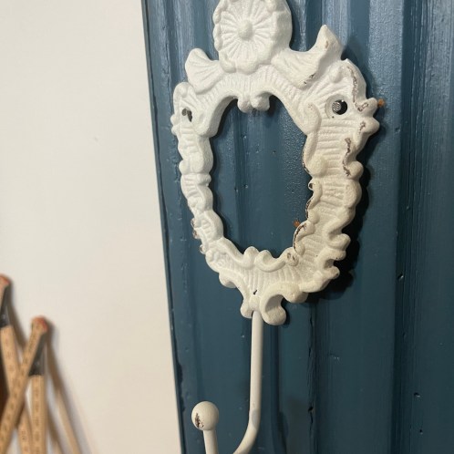 Crochet Shabby ☆ fer patiné blanc 17*9*2cm