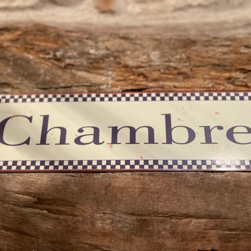 Plaque vintage ☆ métal Vichy Chambre 9*33cm