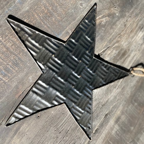 Etoile noire ☆ tôle (verso doré) 32*32cm à suspendre