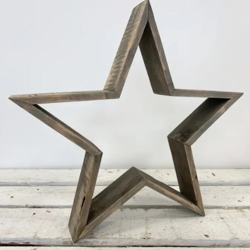 Grande étoile ☆ bois recyclé 36*36*5,5cm à poser-ET53