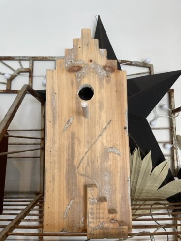 Nichoir à mésanges ☆ maison Andréas bois recyclé 15*12*38cm