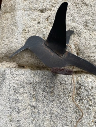 Oiseau métal recyclé ☆ noir Arthur 20*9cm