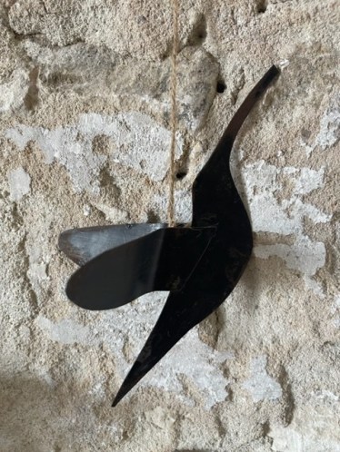 Oiseau métal recyclé ☆ noir Max 20*9cm