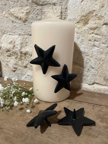 Bijou de bougie ☆ étoile métal noir 5*5*2cm à piquer