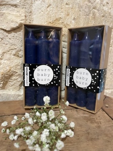 Lot de 6 bougies bleues ☆ Burn Baby Burn H14cm