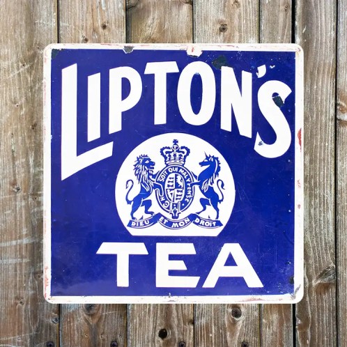 Plaque métal à accrocher ☆ carrée Lipton's Tea 20*20cm