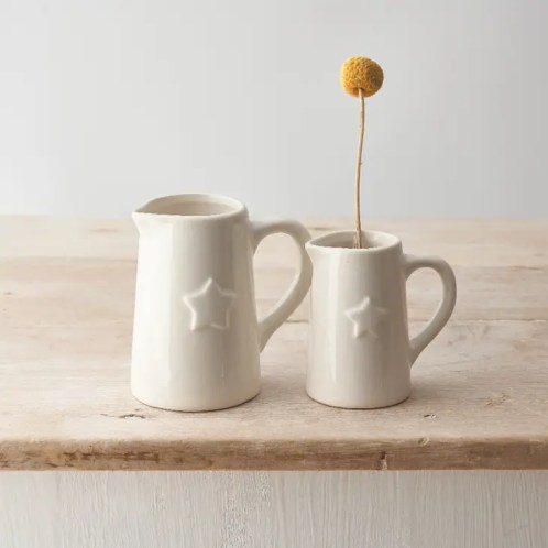 Petit pichet étoile ☆ porcelaine blanche 7,5*11cm-PH5